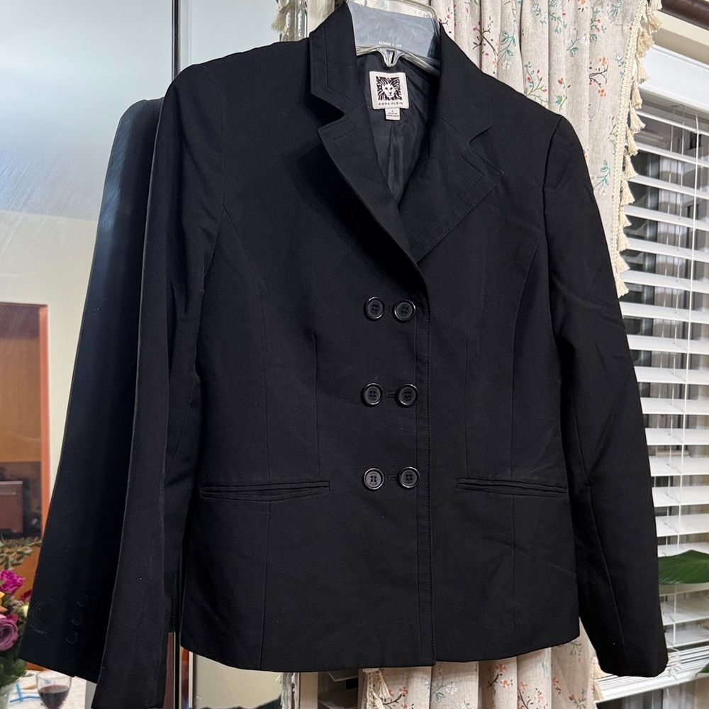 Anne Klein Black Double-Breasted Blazer